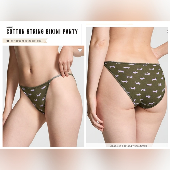 PINK Victoria's Secret Other - Victoria's Secret PINK Cotton String Bikini Panty LARGE Dogs